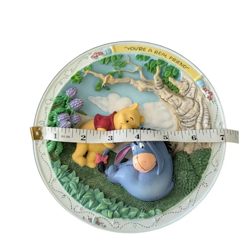 VTG Disney 3D Plate 1995 Winnie The Pooh & Eyeore You're A Real Friend Bradford